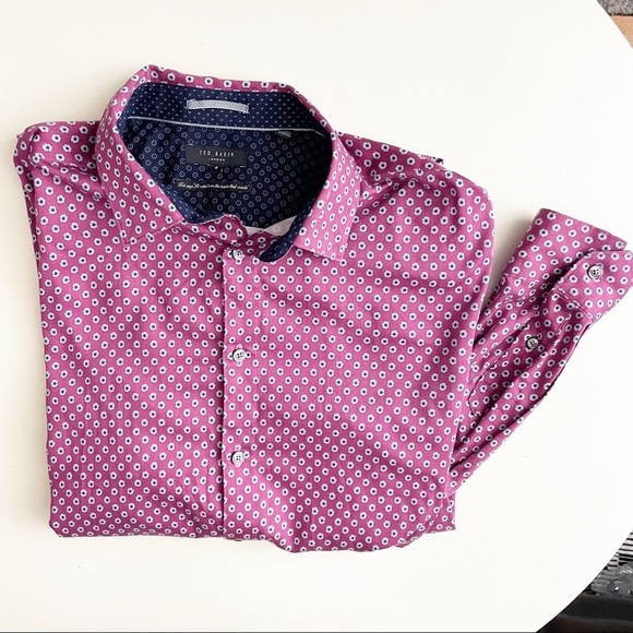 Ted Baker London He Knows Long Sleeve Floral Print Shirt Size 6 Men’s XXL - Picture 1 of 7